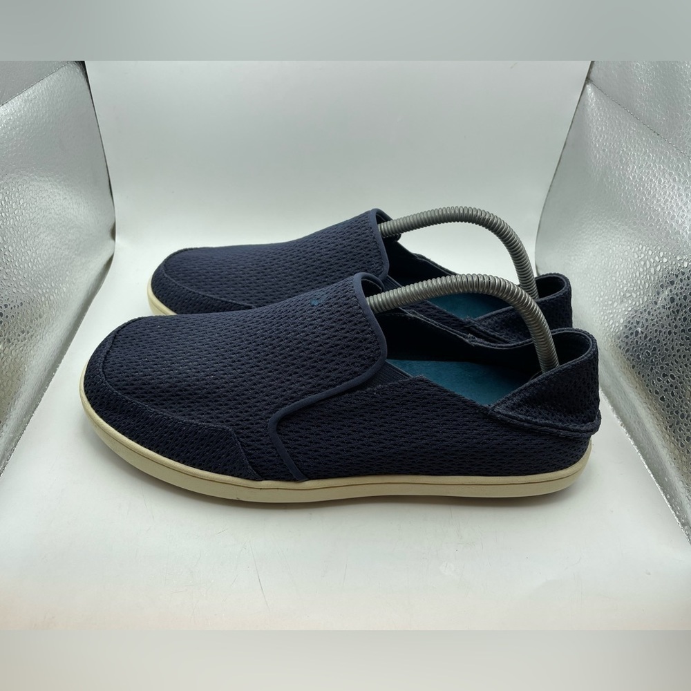 Olukai Wehi Nohea blue mesh mens loafers size 8.5